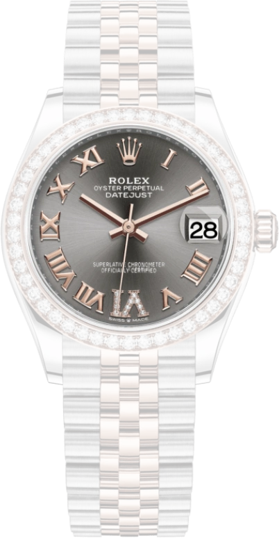 Rolex,Datejust 31 31mm,31mm,Rose Gold,Stainless Steel,Grey,Automatic,Day,55hours,278381RBR,278381RBR-0030