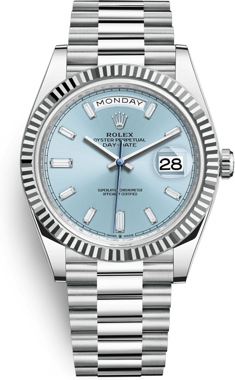 Rolex,Day-Date 40 40mm,40mm,Platinum,Ice Blue,Automatic,Date,Day,228236,228236-0006
