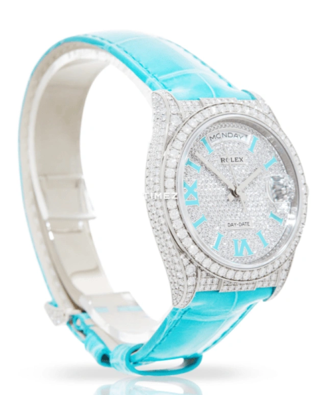 Rolex,Day-Date 36 36mm,36mm,White Gold,Silver,Automatic,Date,Day,Khaled Mohamed Khaled,DJ Khaled,J Balvin,128159RBR,128159RBR-0002