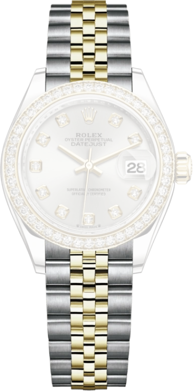 Rolex,Lady-Datejust 28mm,28mm,Yellow Gold,Oystersteel,Silver,Automatic,Day,55hours,279383RBR,279383RBR-0007