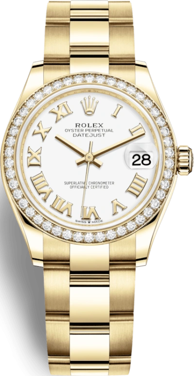 Rolex,Datejust 31 31mm,31mm,Yellow Gold,White,Automatic,Day,55hours,278288RBR,278288RBR-0008