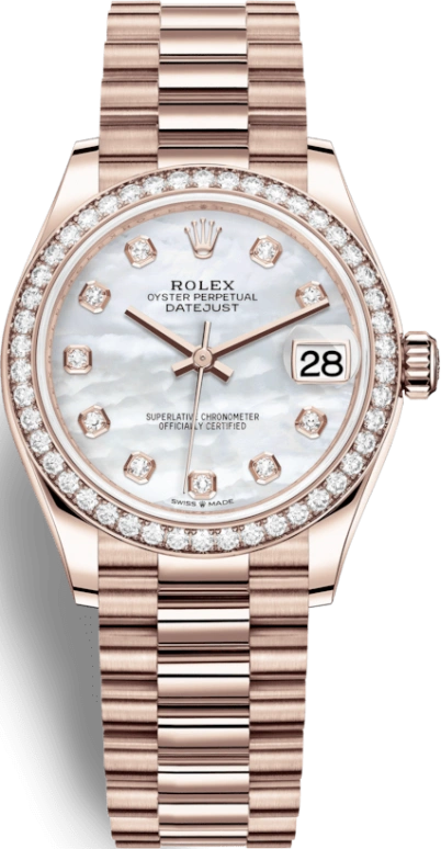 Rolex,Datejust 31 31mm,31mm,Rose Gold,White,Automatic,Day,55hours,278285RBR,278285RBR-0005