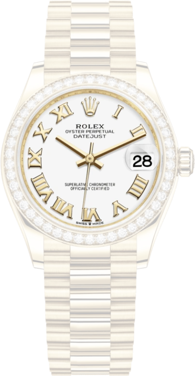 Rolex,Datejust 31 31mm,31mm,Yellow Gold,White,Automatic,Day,55hours,278288RBR,278288RBR-0009