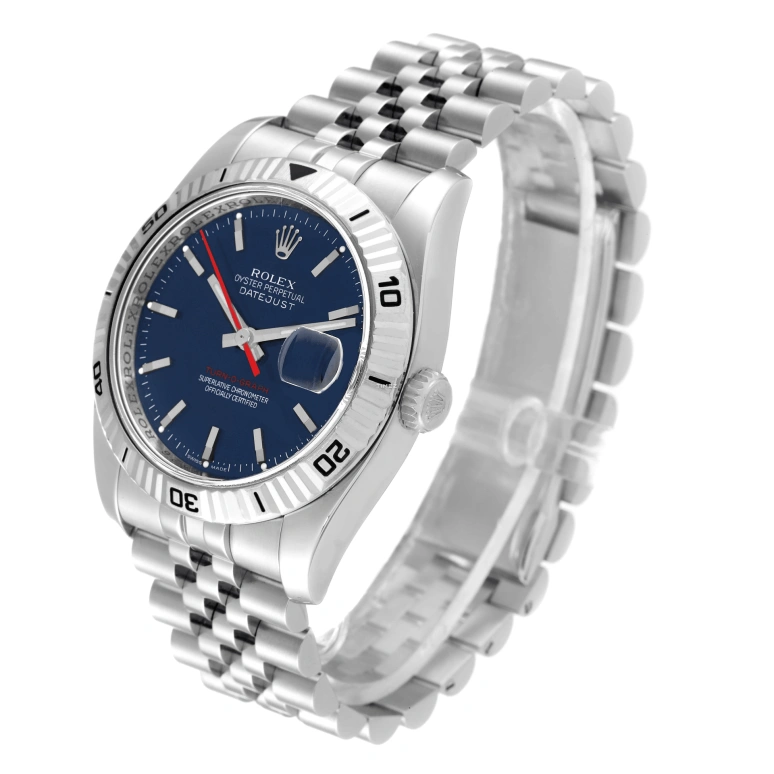 Rolex,Datejust 36 36mm,36mm,Stainless Steel,White Gold,Blue,Automatic,Day,48hours,116264,116264-0002