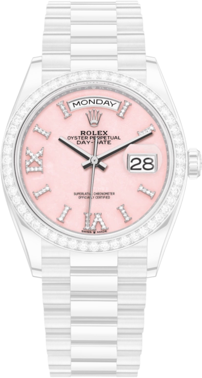 Rolex,Day-Date 36 36mm,36mm,White Gold,Pink,Automatic,Date,Day,128349RBR,128349RBR-0008