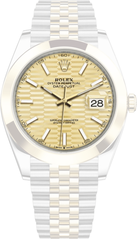 Rolex,Datejust 41 41mm,41mm,Yellow Gold,Stainless Steel,Champagne,Automatic,Day,70hours,126303,126303-0022