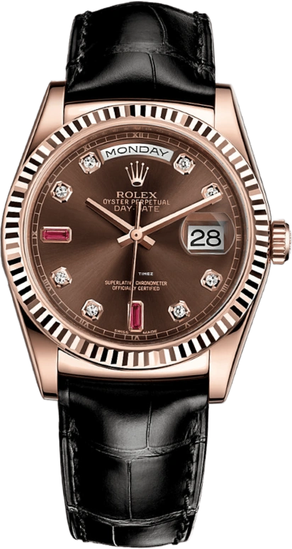 Rolex,Day-Date 36 36mm,36mm,Everose Gold,Brown,Automatic,Date,Day,118135,118135-0087
