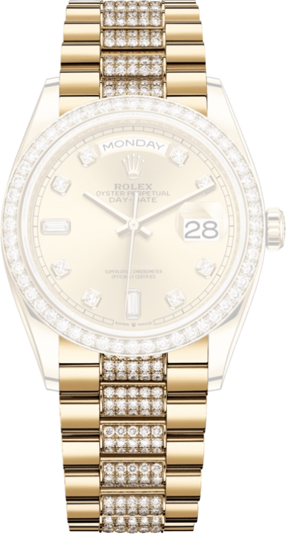 Rolex,Day-Date 36 36mm,36mm,Yellow Gold,Champagne,Automatic,Date,Day,128348RBR,128348RBR-0010