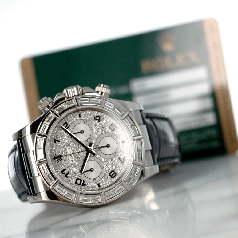 Rolex,Daytona 40mm,40mm,White Gold,Silver,Automatic,Chronograph,72hours,116589BR Diamond