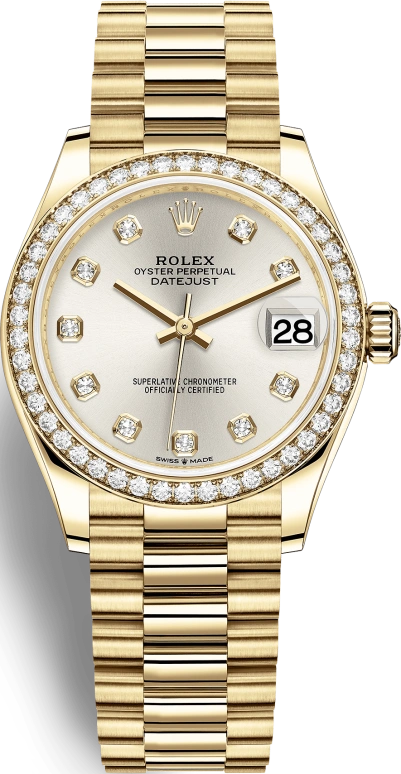 Rolex,Datejust 31 31mm,31mm,Yellow Gold,Silver,Automatic,Day,55hours,278288RBR,278288RBR-0028