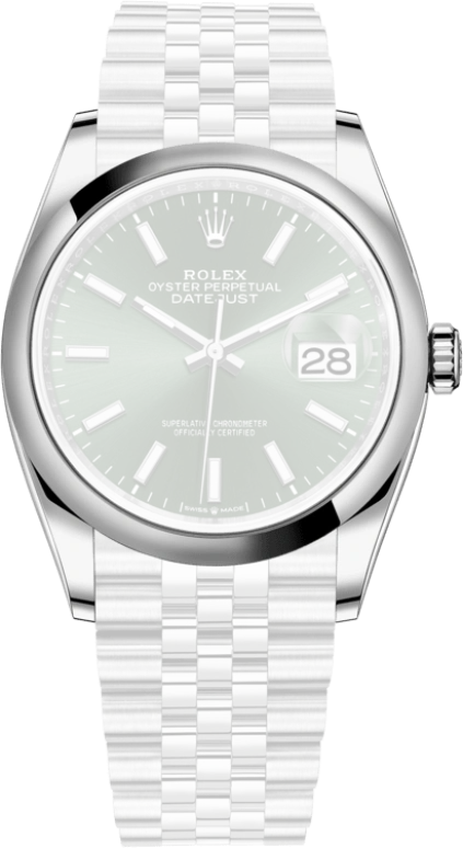 Rolex,Datejust 36 36mm,36mm,Stainless Steel,Green,Automatic,Day,70hours,126200,126200-0023