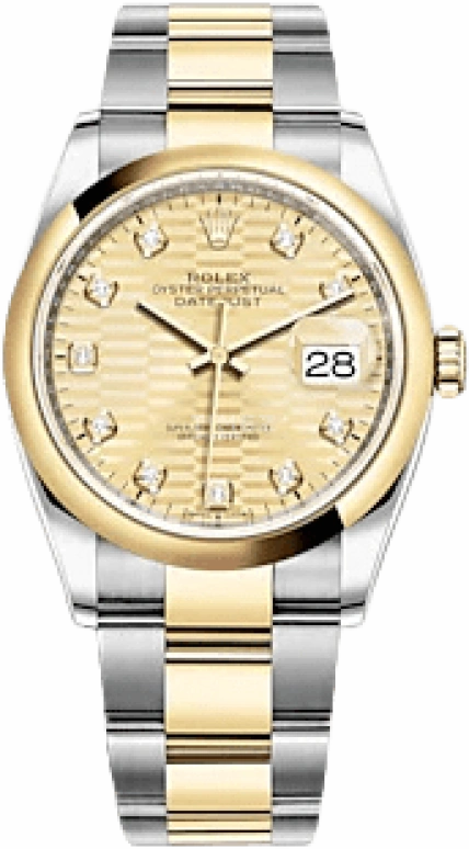 Rolex,Datejust 36 36mm,36mm,Yellow Gold,Oystersteel,Champagne,Automatic,Day,70hours,126203,126203-0046