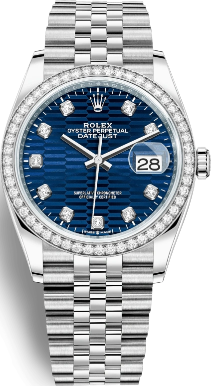Rolex,Datejust 36 36mm,36mm,White Gold,Oystersteel,Blue,Automatic,Day,70hours,126284RBR,126284RBR-0049