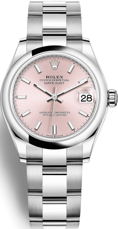 Rolex,Datejust 31 31mm,31mm,Stainless Steel,Pink,Automatic,Day,55hours,278240,278240-0007
