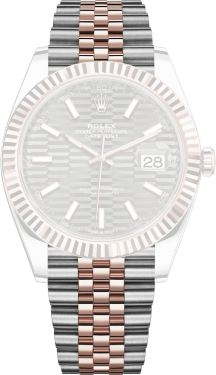Rolex,Datejust 41 41mm,41mm,Rose Gold,Stainless Steel,Grey,Automatic,Day,70hours,126331,126331-0020