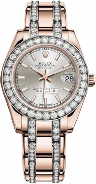 Rolex,Pearlmaster 34mm,34mm,Rose Gold,Silver,Grey,Automatic,Day,55hours,81285,81285-0039