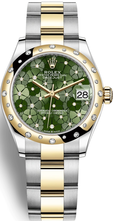 Rolex,Datejust 31 31mm,31mm,Yellow Gold,Stainless Steel,Green,Automatic,Day,55hours,278343RBR,278343RBR-0031