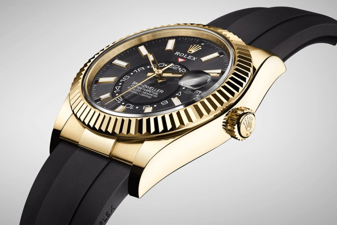 Rolex,Sky-Dweller 42mm,42mm,Yellow Gold,Black,Automatic,Annual Calendar,Month,Date,326238,326238-0009