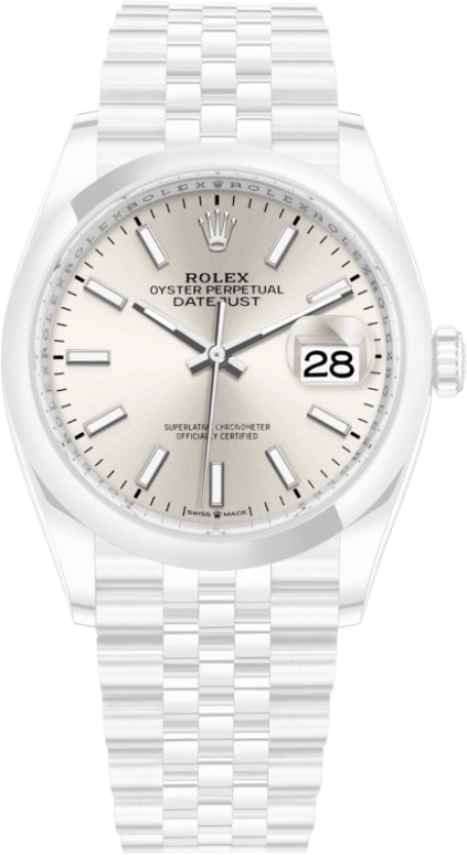 Rolex,Datejust 36 36mm,36mm,Stainless Steel,Silver,Automatic,Day,70hours,126200,126200-0001