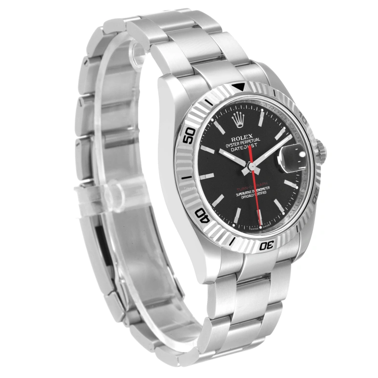 Rolex,Datejust 36 36mm,36mm,Stainless Steel,White Gold,Black,Automatic,Day,48hours,116264,116264-0003