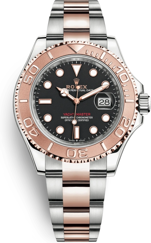 Rolex,Yacht-Master 40mm,40mm,Rose Gold,Stainless Steel,Black,Automatic,Day,70hours,126621,126621-0002