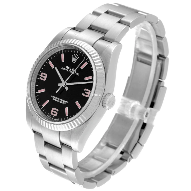 Rolex,Oyster Perpetual 36mm,36mm,Stainless Steel,White Gold,Black,Automatic,48hours,In-house Caliber,116034BLACK