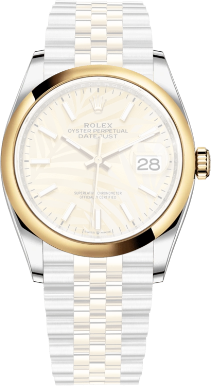 Rolex,Datejust 36 36mm,36mm,Yellow Gold,Stainless Steel,Champagne,Automatic,Day,70hours,126203,126203-0037