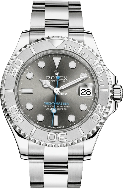 Rolex,Yacht-Master 37mm,37mm,Platinum,Stainless Steel,Grey,Automatic,Day,55hours,268622,268622-0002