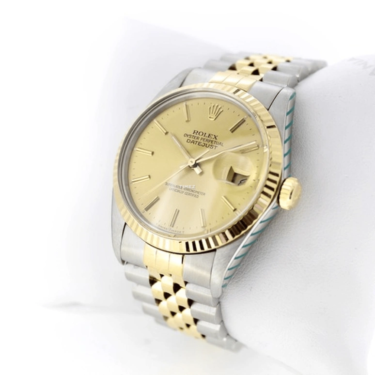 Rolex,Datejust 36 36mm,36mm,Yellow Gold,Stainless Steel,Champagne,Automatic,Day,50hours,16013 Jubilee