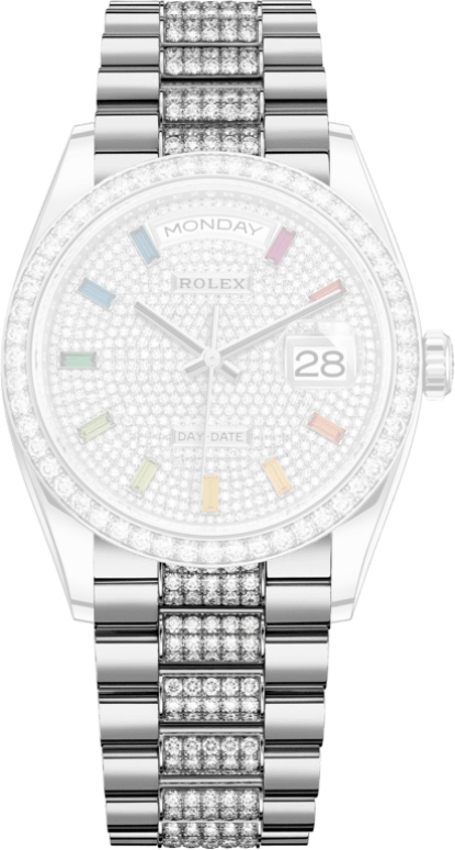 Rolex,Day-Date 36 36mm,36mm,White Gold,Automatic,Date,Day,128349RBR,128349RBR-0012