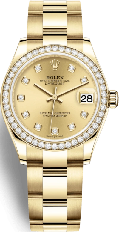 Rolex,Datejust 31 31mm,31mm,Yellow Gold,Champagne,Automatic,Day,55hours,278288RBR,278288RBR-0012