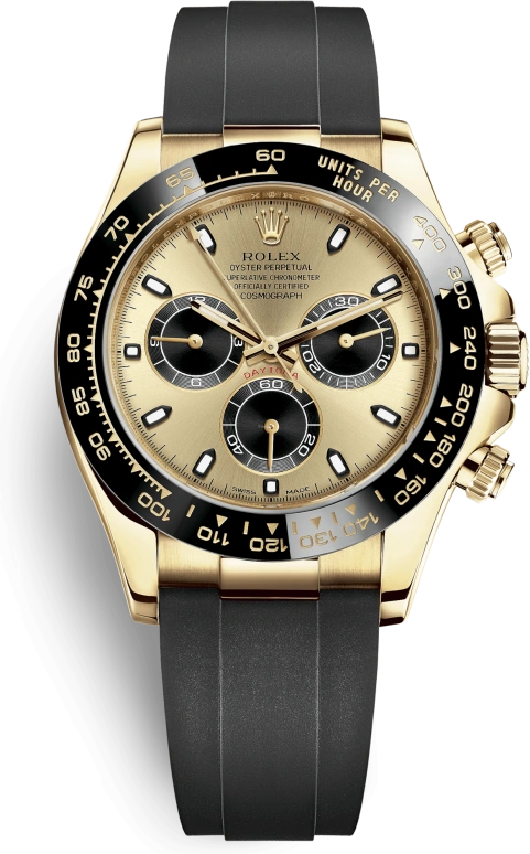 Rolex,Daytona 40mm,40mm,Ceramic,Yellow Gold,Champagne,Automatic,Chronograph,Column Wheel,116518LN,116518LN-0048