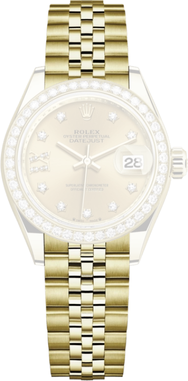 Rolex,Lady-Datejust 28mm,28mm,Yellow Gold,Champagne,Automatic,Day,55hours,279138RBR,279138RBR-0007
