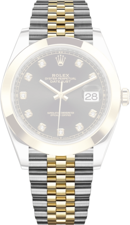 Rolex,Datejust 41 41mm,41mm,Yellow Gold,Stainless Steel,Black,Automatic,Day,70hours,126303,126303-0006