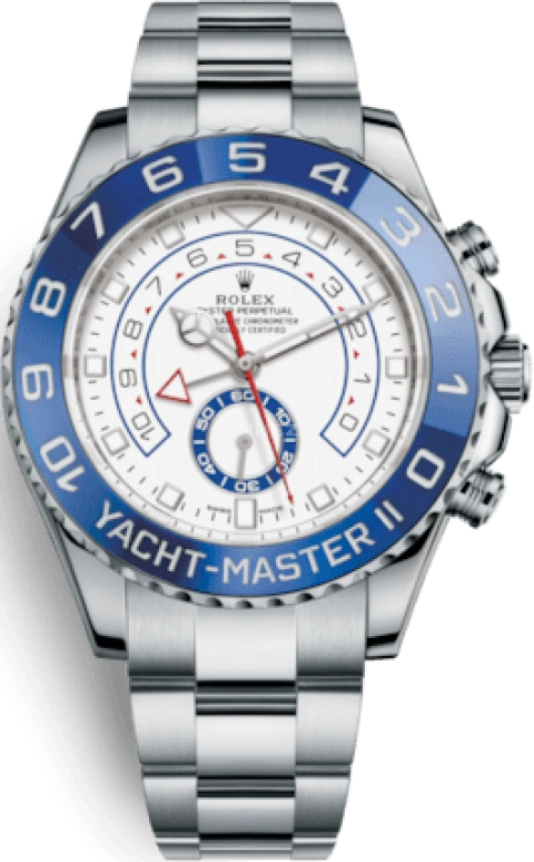 Rolex,Yacht-Master 44mm,44mm,Stainless Steel,White,Automatic,Countdown,Chronograph,Day,Column Wheel,72hours,In-house Caliber,116680,116680-0002
