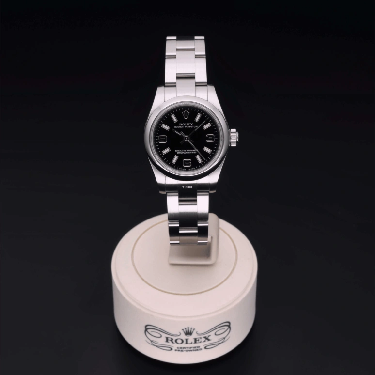 Rolex,Oyster Perpetual 26mm,26mm,Stainless Steel,Black,Automatic,48hours,In-house Caliber,176200