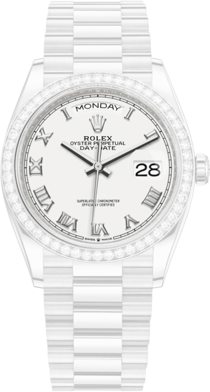 Rolex,Day-Date 36 36mm,36mm,White Gold,White,Automatic,Date,Day,128349RBR,128349RBR-0025