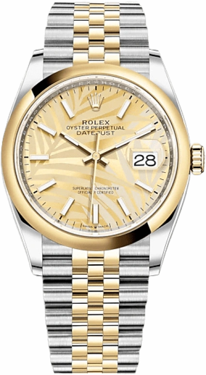 Rolex,Datejust 36 36mm,36mm,Yellow Gold,Stainless Steel,Champagne,Automatic,Day,70hours,126203,126203-0037