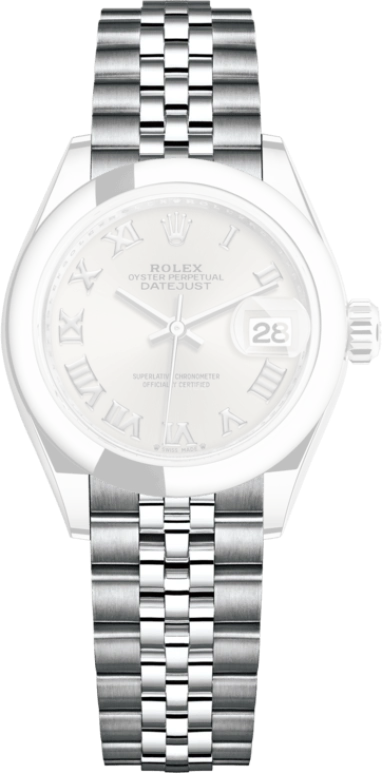 Rolex,Lady-Datejust 28mm,28mm,Oystersteel,Silver,Automatic,Day,55hours,279160,279160-0007