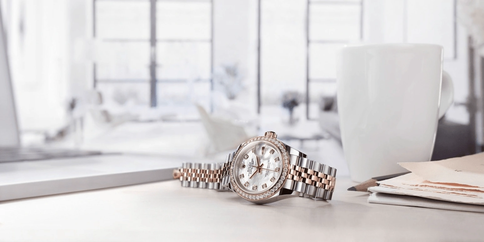 Rolex,Lady-Datejust 28mm,28mm,Rose Gold,Stainless Steel,White,Automatic,Day,55hours,279381RBR,279381RBR-0013