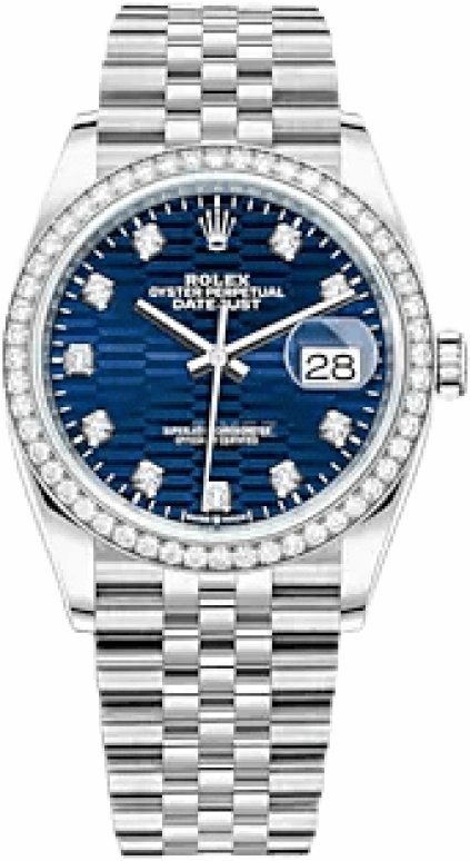 Rolex,Datejust 36 36mm,36mm,White Gold,Oystersteel,Blue,Automatic,Day,70hours,126284RBR,126284RBR-0049