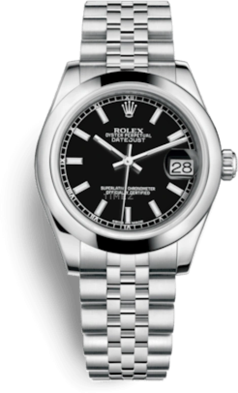Rolex,Datejust 31 31mm,31mm,Stainless Steel,Black,Automatic,Day,48hours,178240,178240-0016