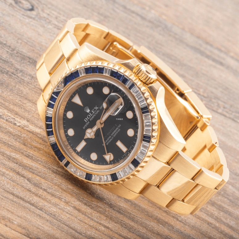Rolex,GMT-Master II 40mm,40mm,Yellow Gold,Black,Automatic,Day,Dule Time,116748SA