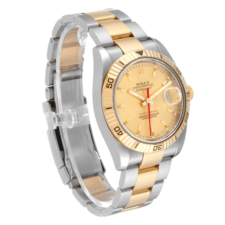 Rolex,Datejust 36 36mm,36mm,Stainless Steel,Yellow Gold,Champagne,Automatic,Day,48hours,116263 Turn,116263 Turn-O-Graph champagne Oyster