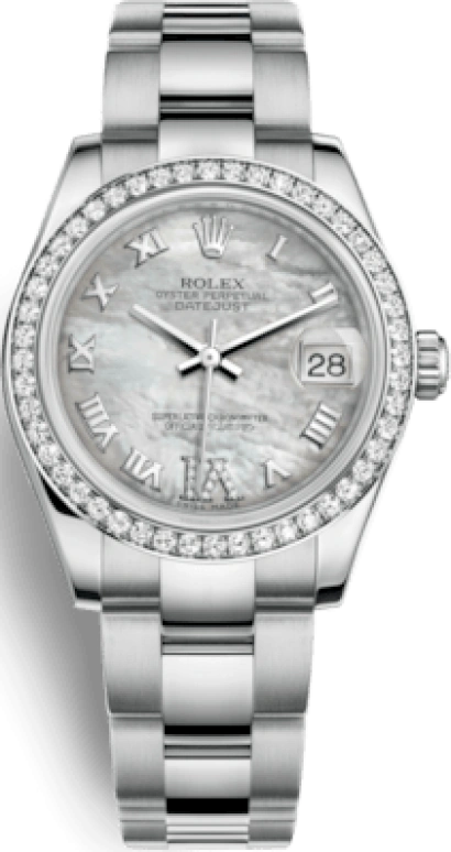 Rolex,Datejust 31 31mm,31mm,White Gold,Stainless Steel,White,Automatic,Day,48hours,178384,178384-0014