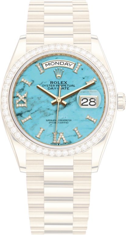 Rolex,Day-Date 36 36mm,36mm,Yellow Gold,Blue,Ice Blue,Automatic,Date,Day,Georgina Rodríguez,128348RBR,128348RBR-0037