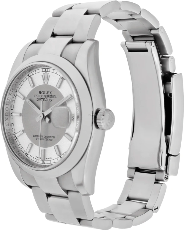 Rolex,Datejust 36 36mm,36mm,Stainless Steel,Silver,Grey,Automatic,Day,48hours,116200 Silver Tuxedo Oyster