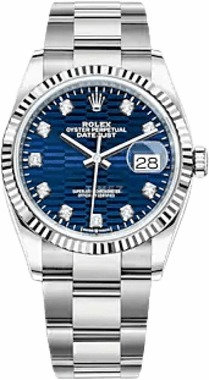 Rolex,Datejust 36 36mm,36mm,White Gold,Oystersteel,Blue,Automatic,Day,70hours,126234,126234-0058