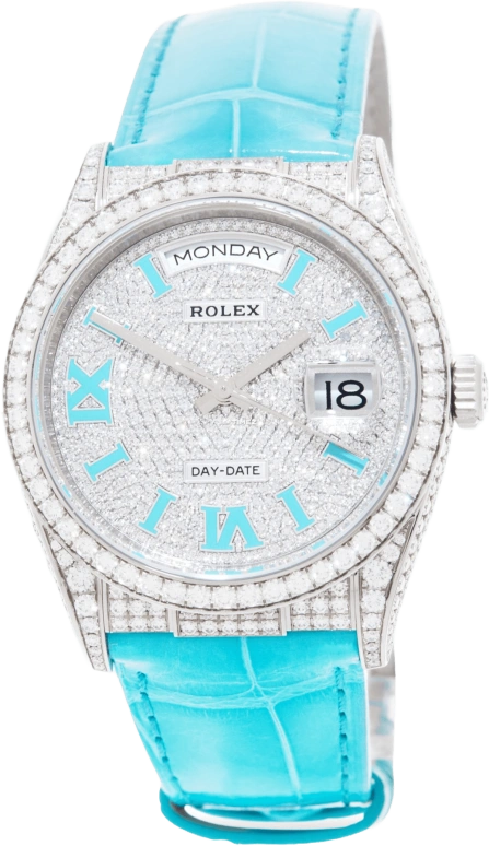 Rolex,Day-Date 36 36mm,36mm,White Gold,Silver,Automatic,Date,Day,Khaled Mohamed Khaled,DJ Khaled,J Balvin,128159RBR,128159RBR-0002