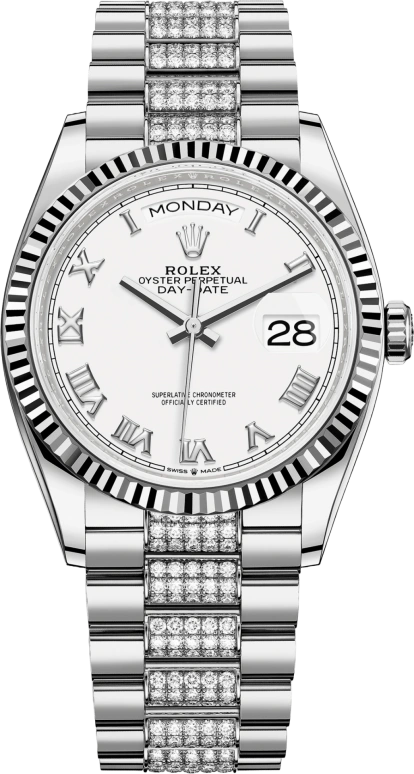 Rolex,Day-Date 36 36mm,36mm,White Gold,White,Automatic,Date,Day,128239,128239-0039